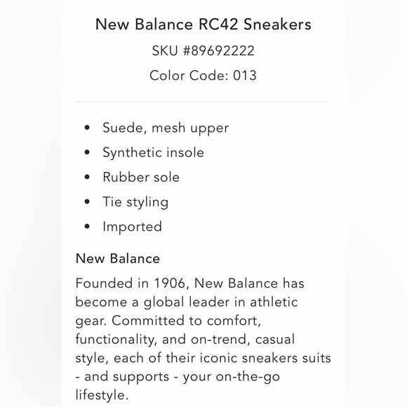 NIB New Balance RC42 Sneakers with Anthro Novelty Laces - Picture 4 of 16